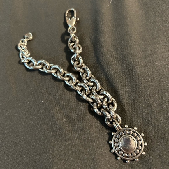 BRIGHTON women's pebble dot medali chain bracelet in silver. Worn once. - Picture 3 of 4